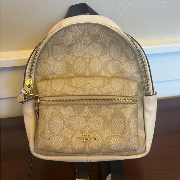Coach Mini Charlie Backpack In Signature Canvas - Picture 3 of 11